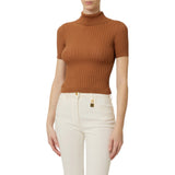 Top donna in maglia con trasparenze