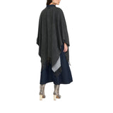 Poncho donna con logo e frange