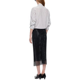 Camicia donna a righe con cravatta
