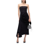 Abito donna midi senza maniche in satin