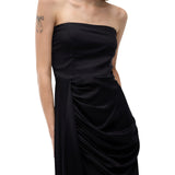 Abito donna midi senza maniche in satin