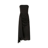 Abito donna midi senza maniche in satin