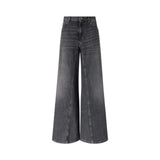 Jeans Donna svasati super wide leg in black denim