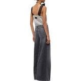 Jeans Donna svasati super wide leg in black denim