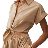 Abito donna chemisier con cut-out
