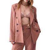 Blazer donna in tencel con cintura
