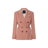 Blazer donna in tencel con cintura