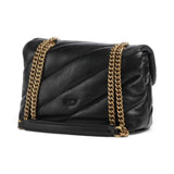 Borsa donna a tracolla media Love Bag Puff in nappa trapuntata con fibbia gioiello