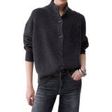Cardigan donna in lana con ricamo