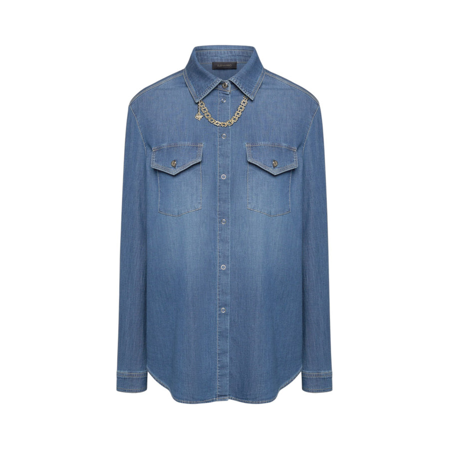 Camicia donna in chambray con collana