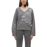 Maglia donna intarsio goffrato