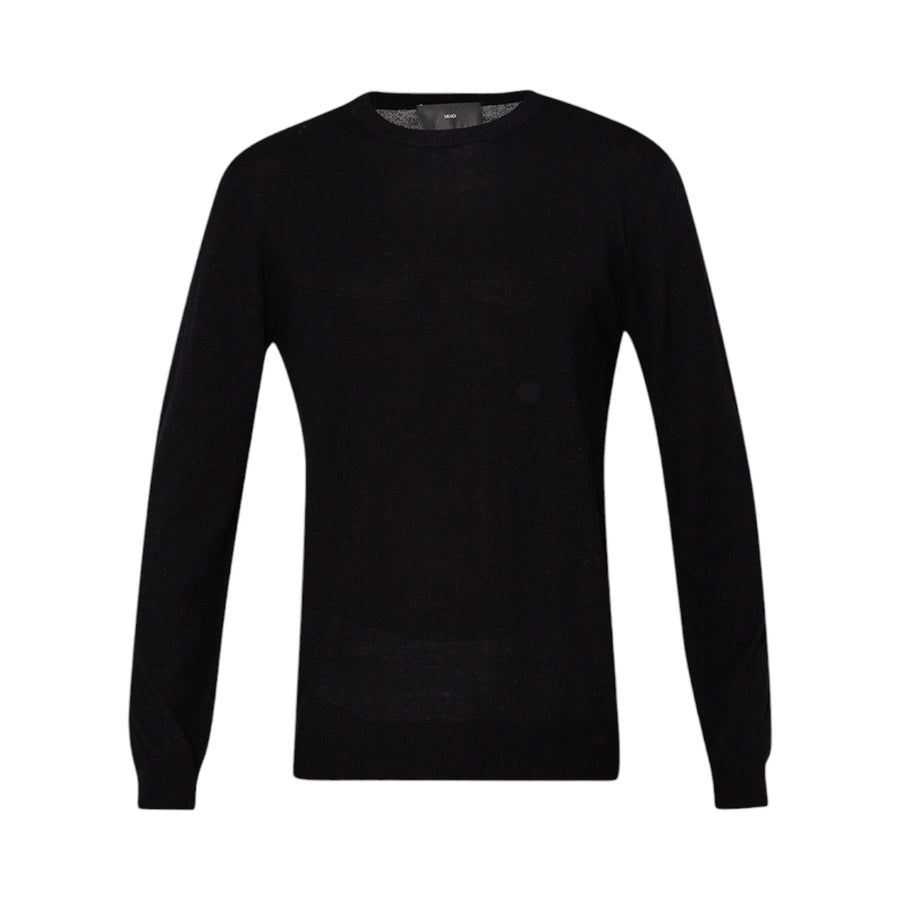 Pullover nero in lana uomo