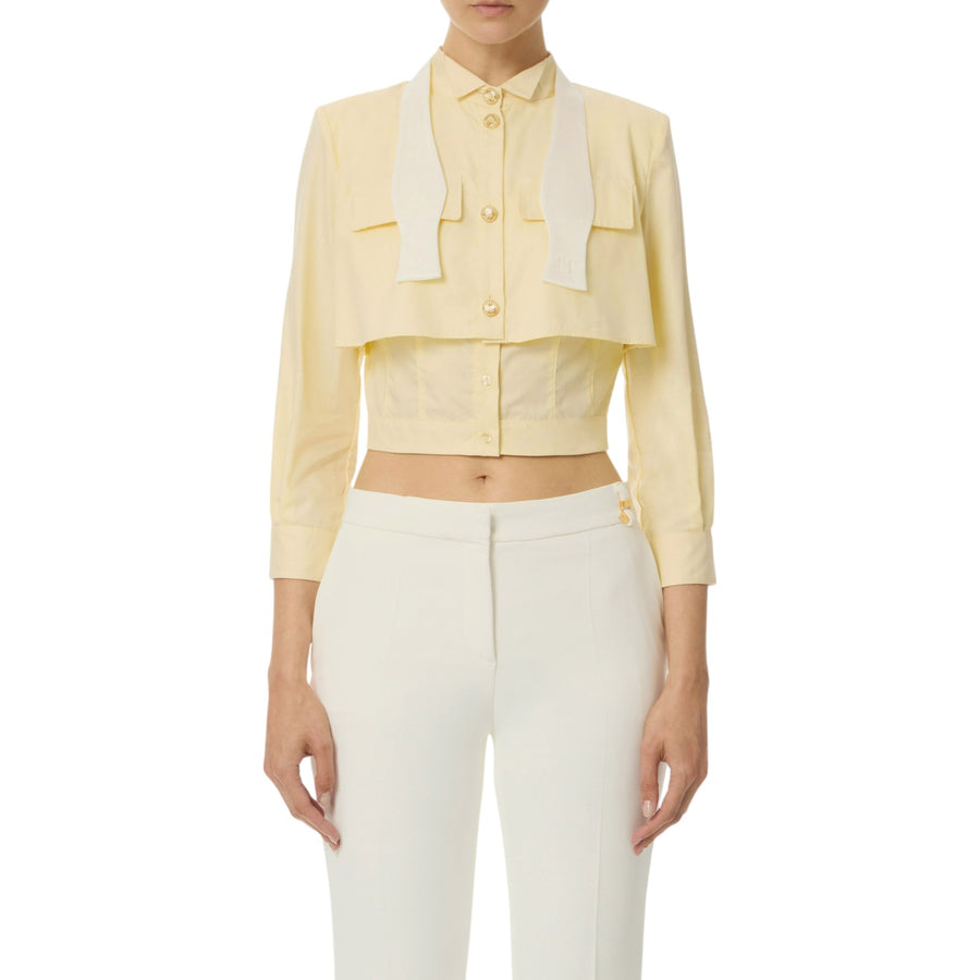 Camicia donna in popeline con cravattino