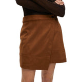 Gonna donna Mini in Pelle Scamosciata con Spacco