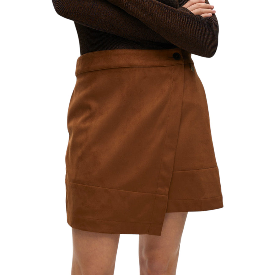 Gonna donna Mini in Pelle Scamosciata con Spacco