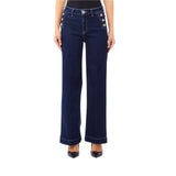 Jeans donna flare con bottoni