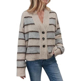 Cardigan donna a righe