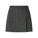 Minigonna Donna gessata con macro pieghe
