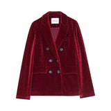 Blazer donna doppiopetto in velluto