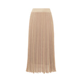 Gonna donna lunga in maglia lurex rigata