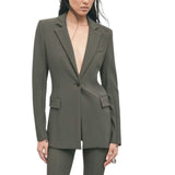 Blazer donna slim in punto stoffa