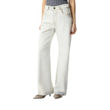 Jeans donna con vita risvoltabile a contrasto