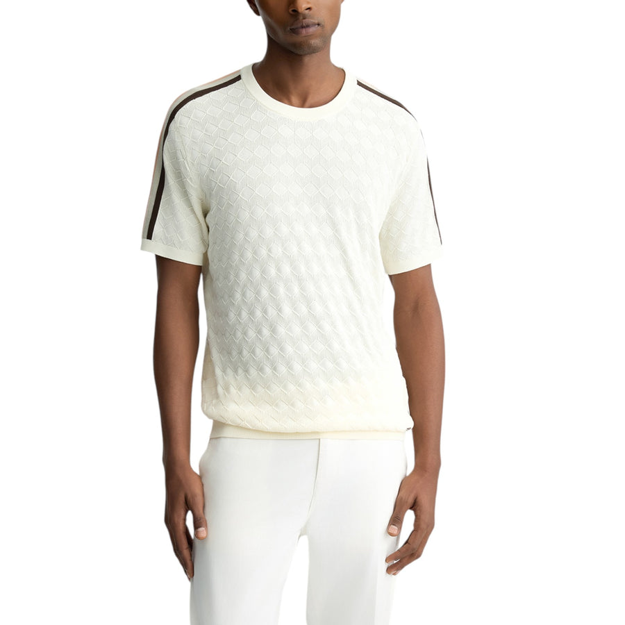 T-shirt bianca jacquard