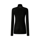 Maglia donna aderente a collo alto con micro paillettes