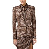 Giacca donna in crêpe con stampa alligatore