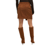 Gonna donna Mini in Pelle Scamosciata con Spacco