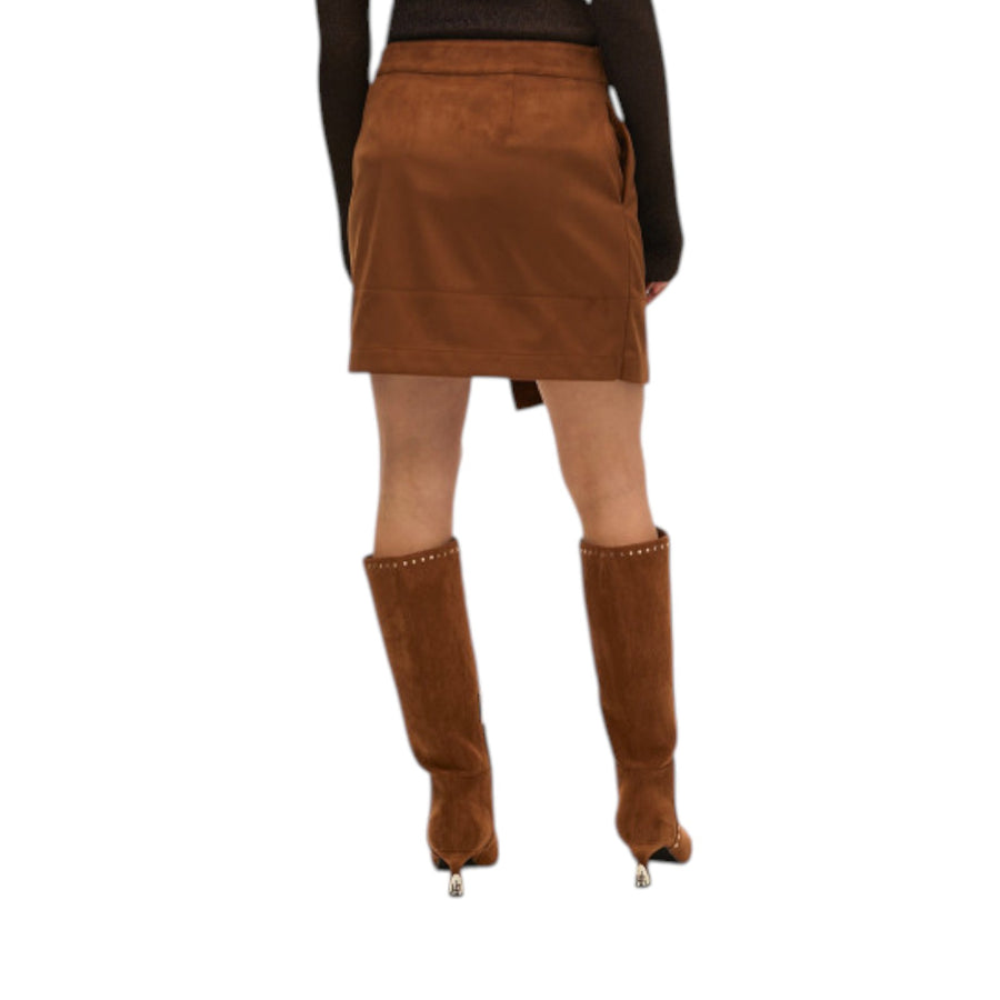 Gonna donna Mini in Pelle Scamosciata con Spacco