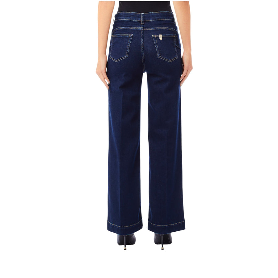 Jeans donna flare con bottoni