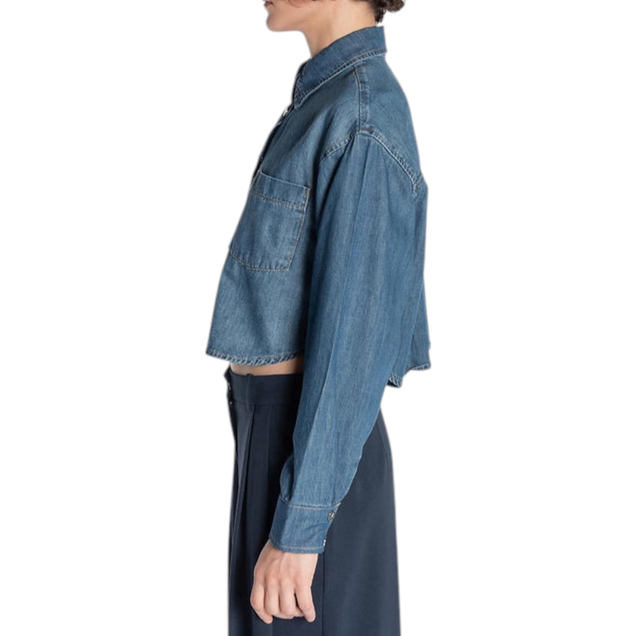 Camicia donna crop in denim