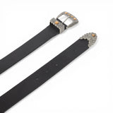 Cintura donna texana in pelle con tasche portaoggetti 3 cm