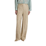 Pantalone donna regular fit in jacquard a rilievo di viscosa