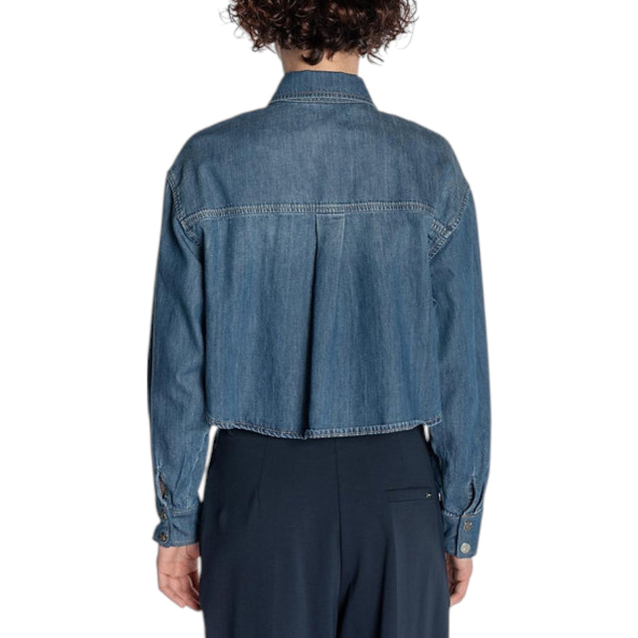 Camicia donna crop in denim