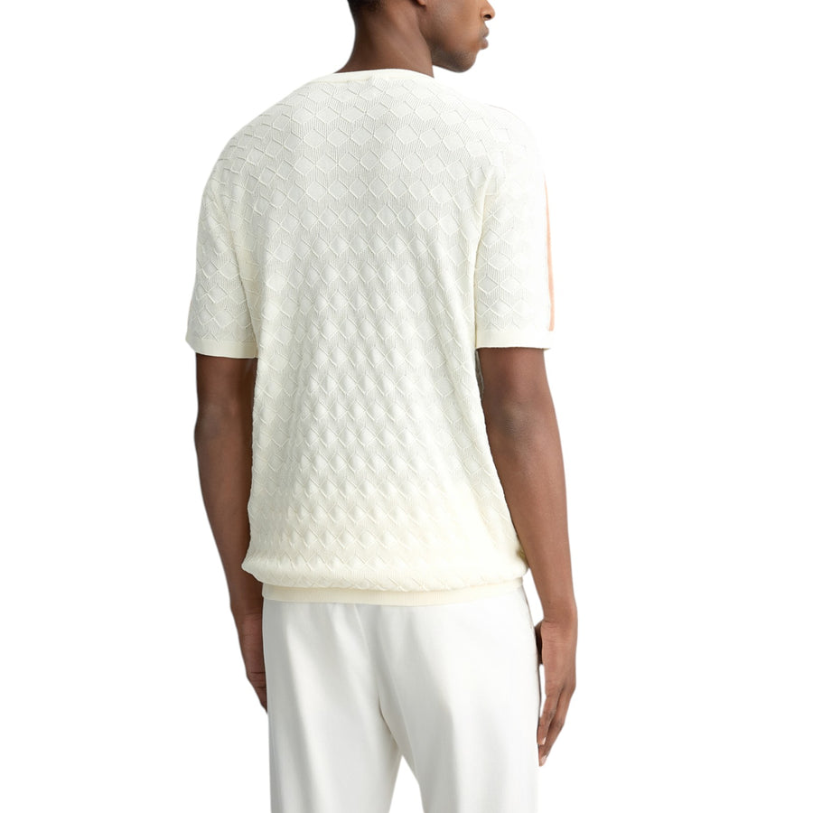 T-shirt bianca jacquard