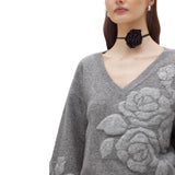 Maglia donna intarsio goffrato