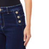 Jeans donna flare con bottoni