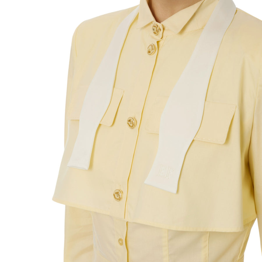 Camicia donna in popeline con cravattino