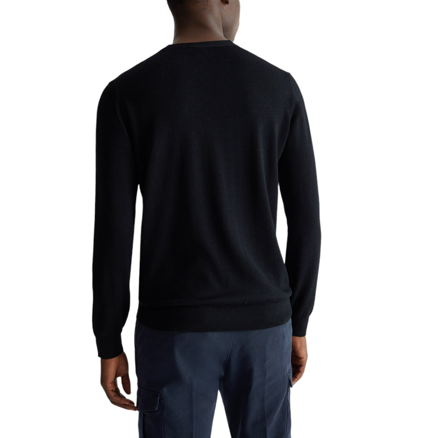 Pullover nero in lana uomo