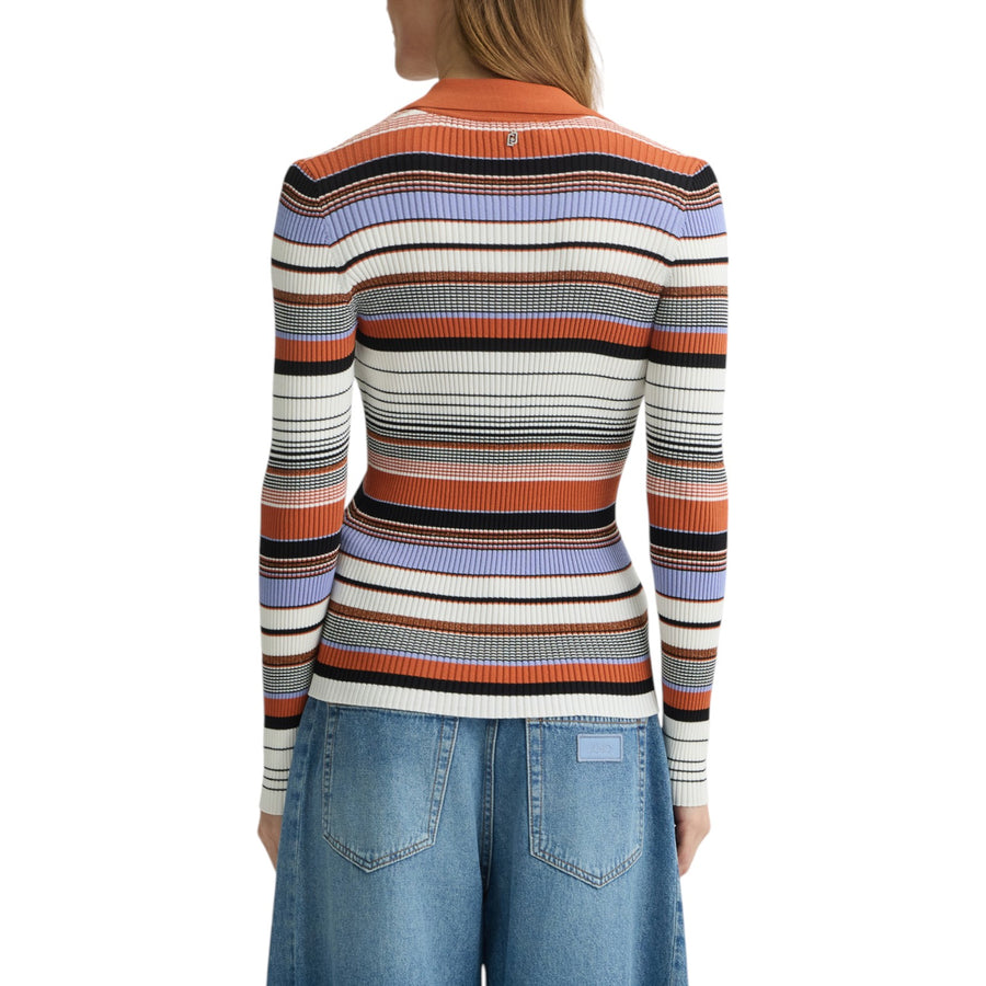 Cardigan donna in maglia a righe