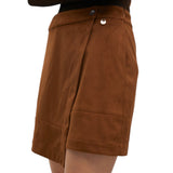 Gonna donna Mini in Pelle Scamosciata con Spacco