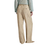 Pantalone donna regular fit in jacquard a rilievo di viscosa