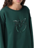 Felpa donna Pinko con logo Love Birds gioiello