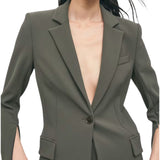 Blazer donna slim in punto stoffa
