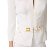 Giacca donna in doppio crêpe stretch e raso