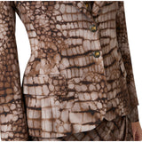 Giacca donna in crêpe con stampa alligatore