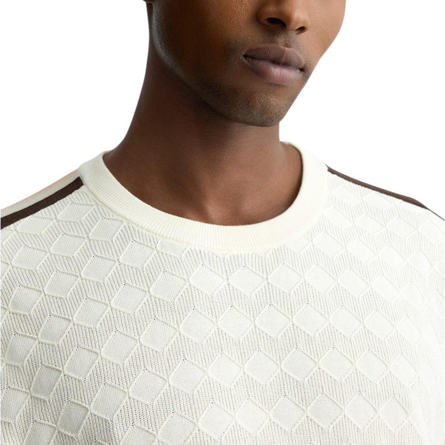 T-shirt bianca jacquard