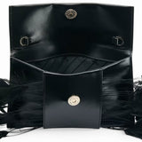 Pochette donna Piume in pelle